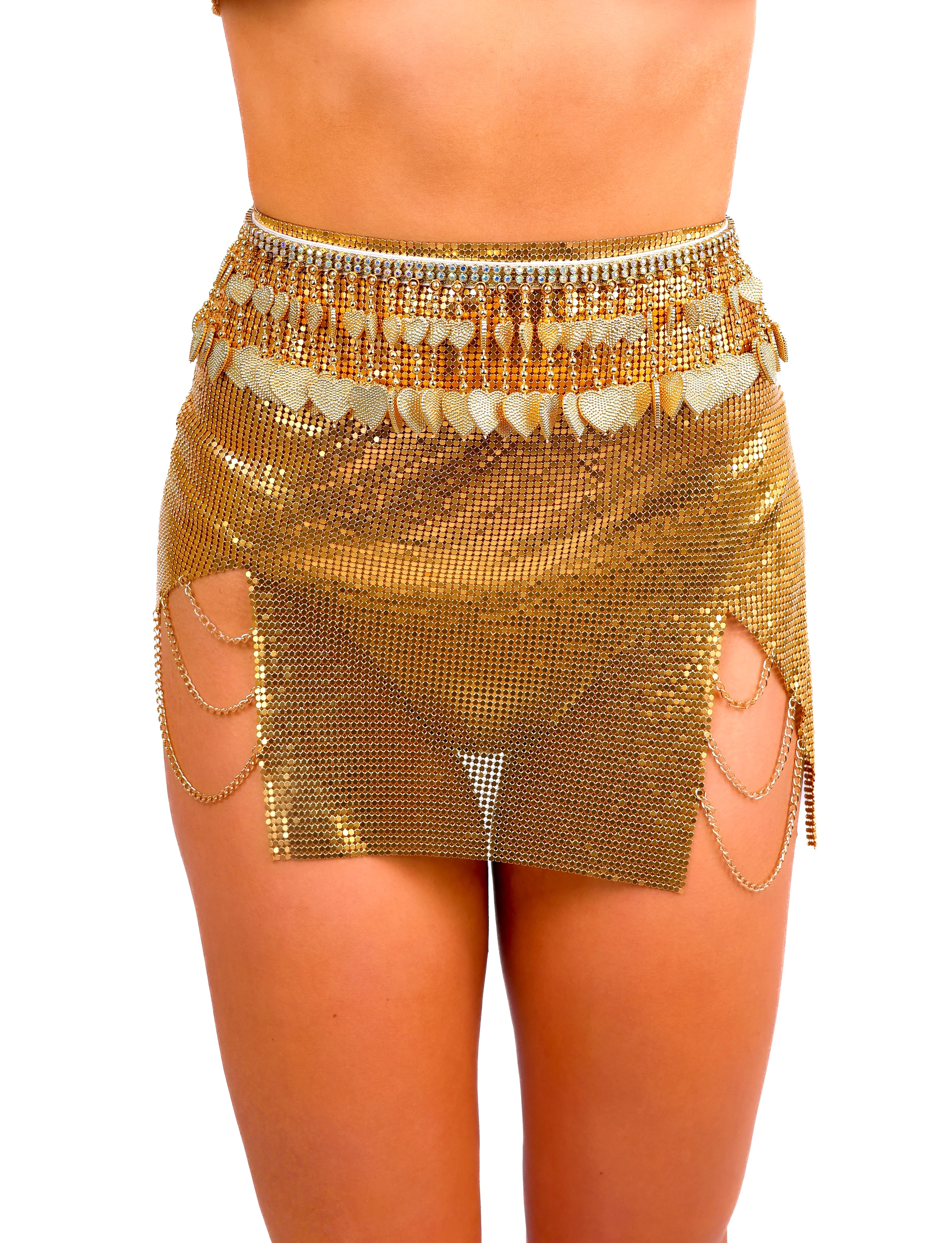 Gold Heart Tassel Carnival Belt