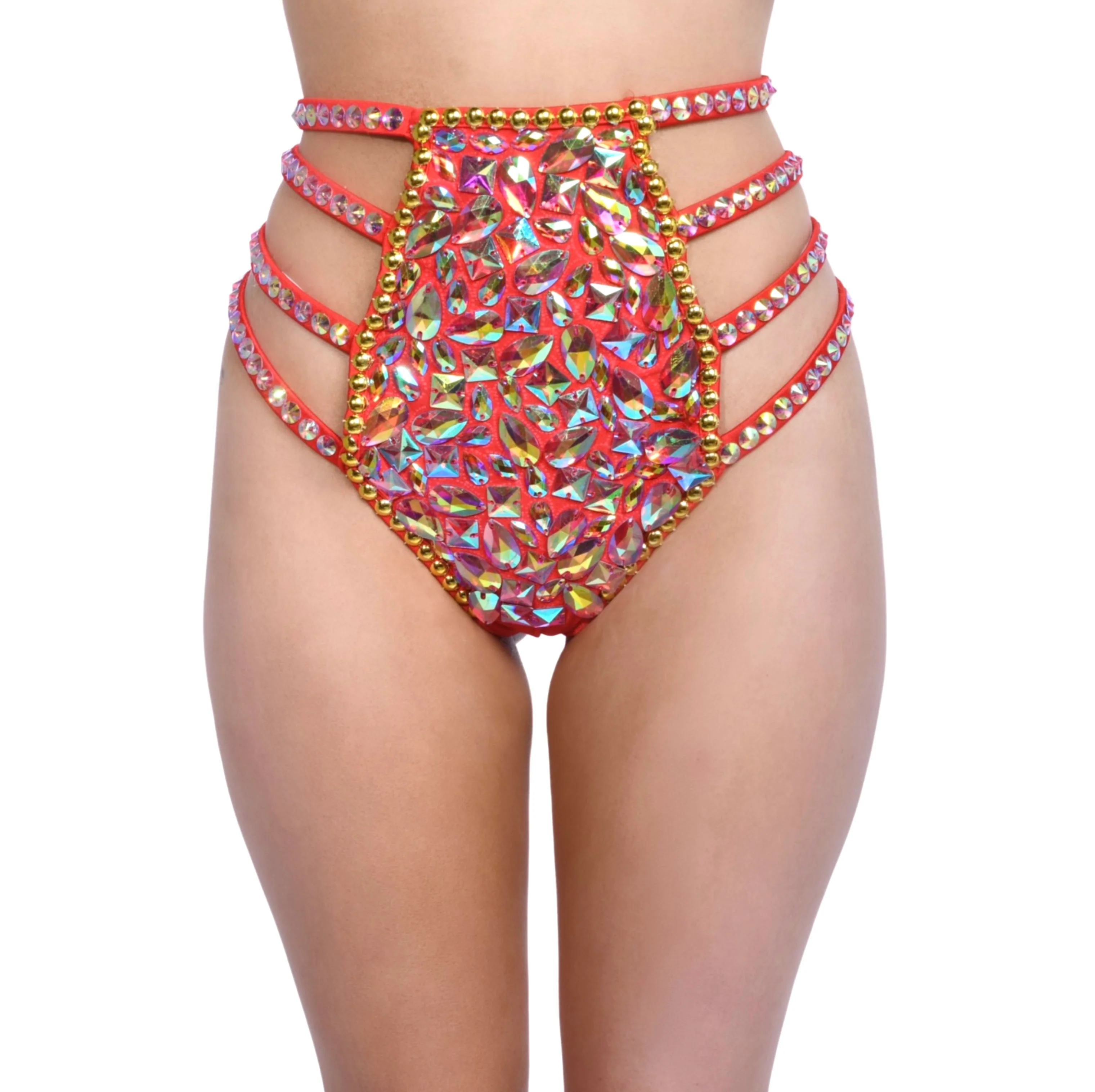 Red Sapphire Rhinestone Bottoms