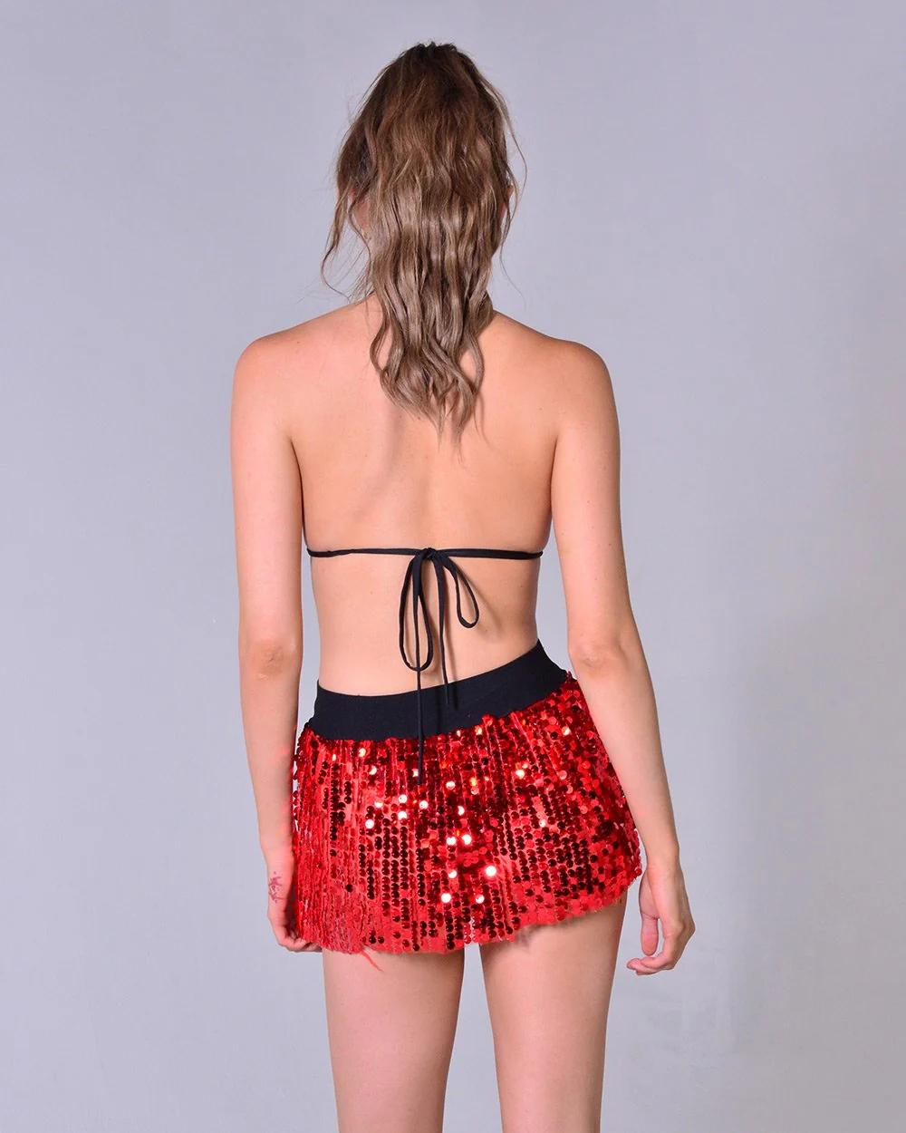 Red Sequin Set (Bra + Skirt) - Image 4