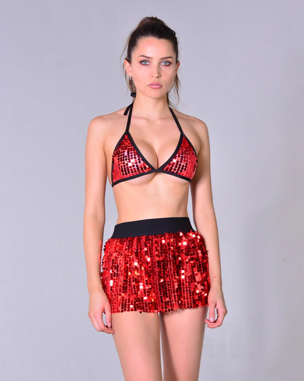 Red Sequin Set (Bra + Skirt) - Image 6