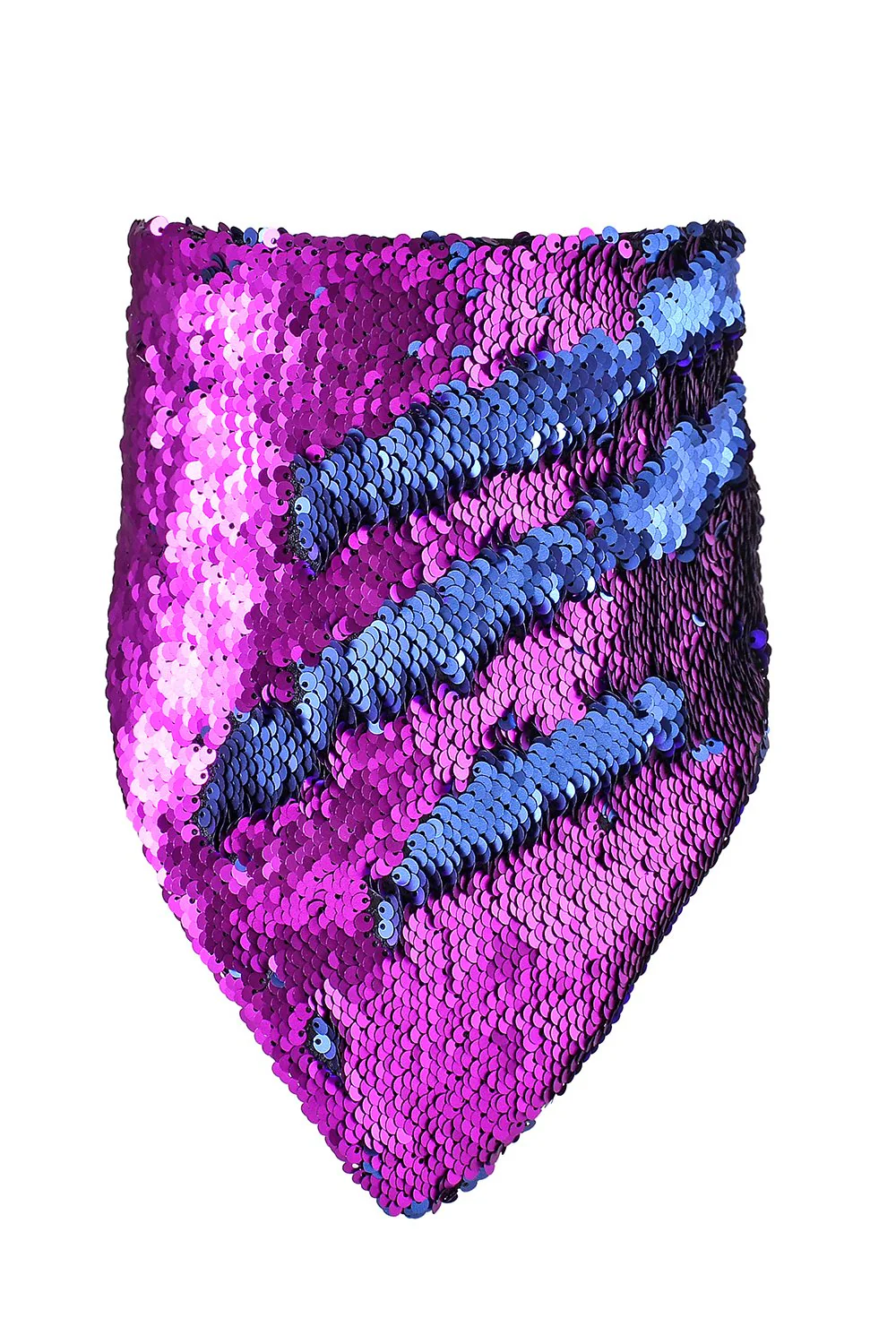 Reversible Sequin Bandana & Face Mask - Violet & Blue (Matt) - Image 3
