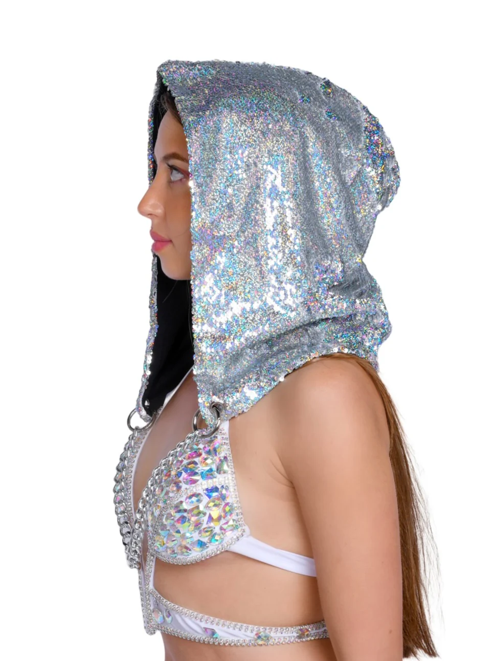 Reversible Sequin Hood - Holographic