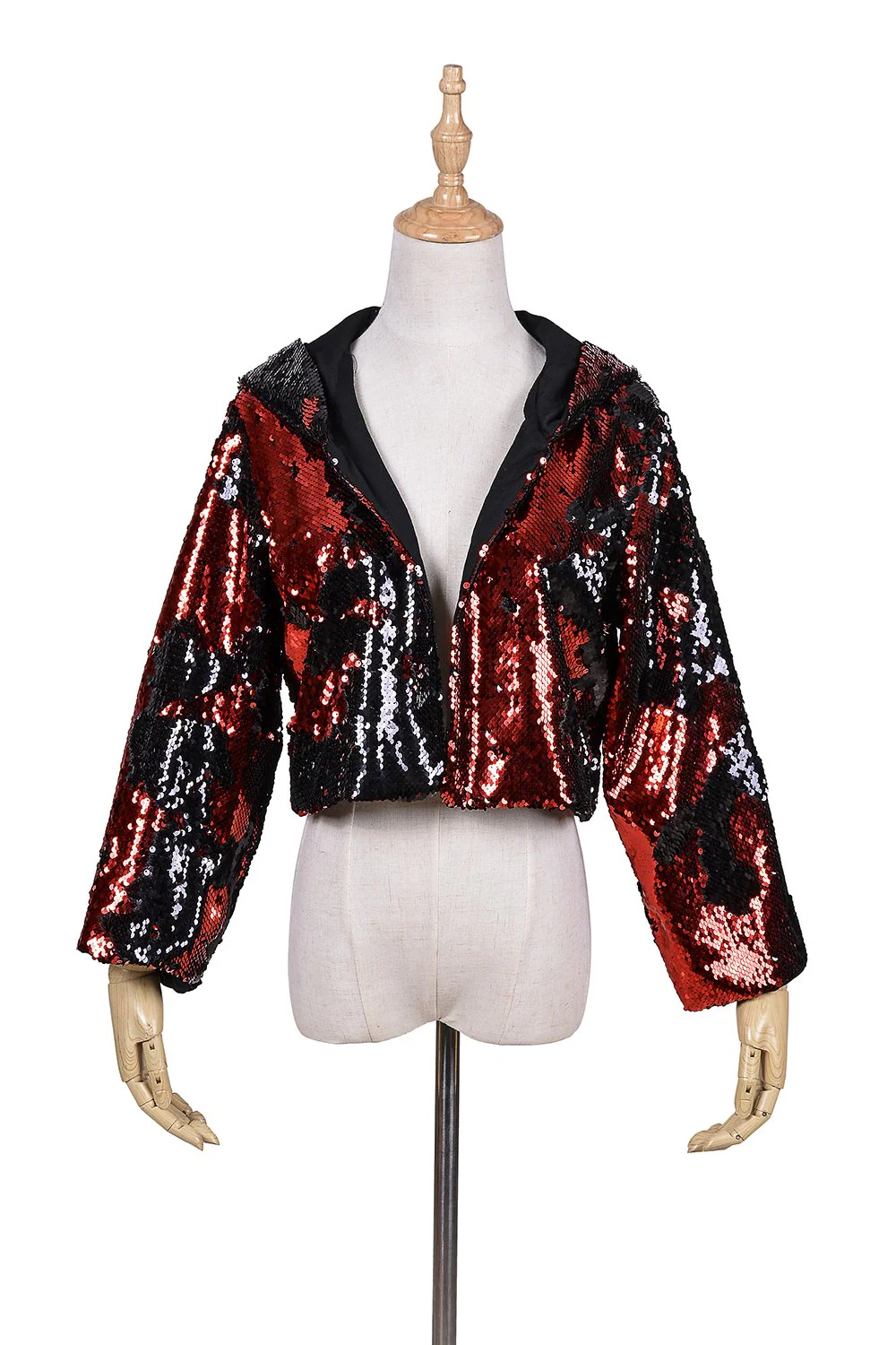 Reversible Sequin Jacket - Black & Red - Image 9
