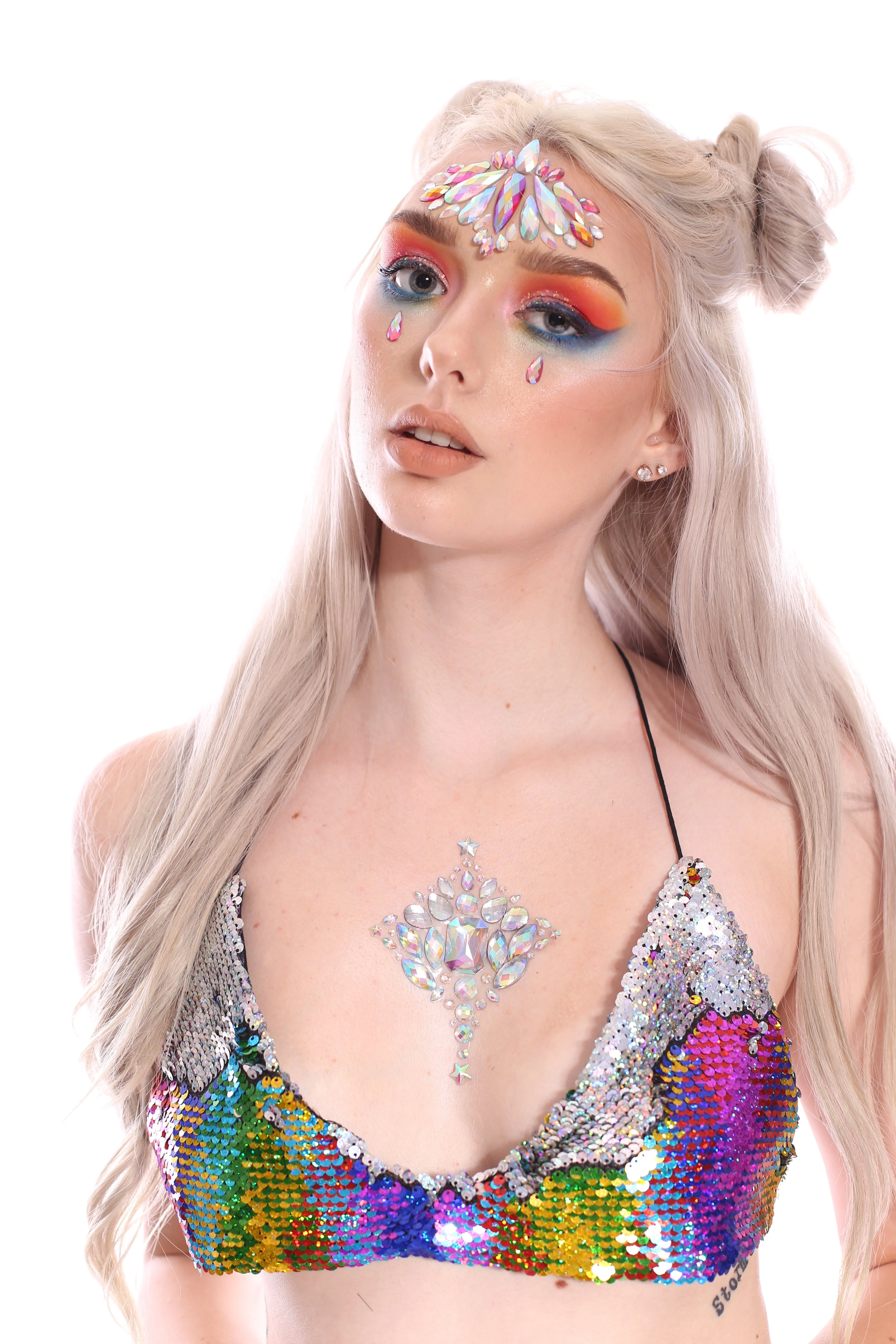 Reversible Sequin Set (Bralette & Skirt) - Dreamy Rainbow - Image 6