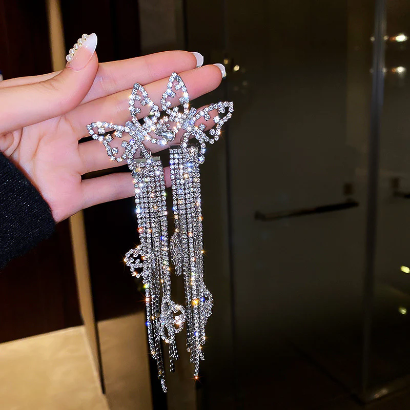 Rhinestone Butterfly Earrings