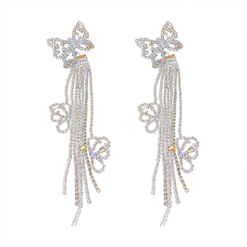Rhinestone Butterfly Earrings - Image 4