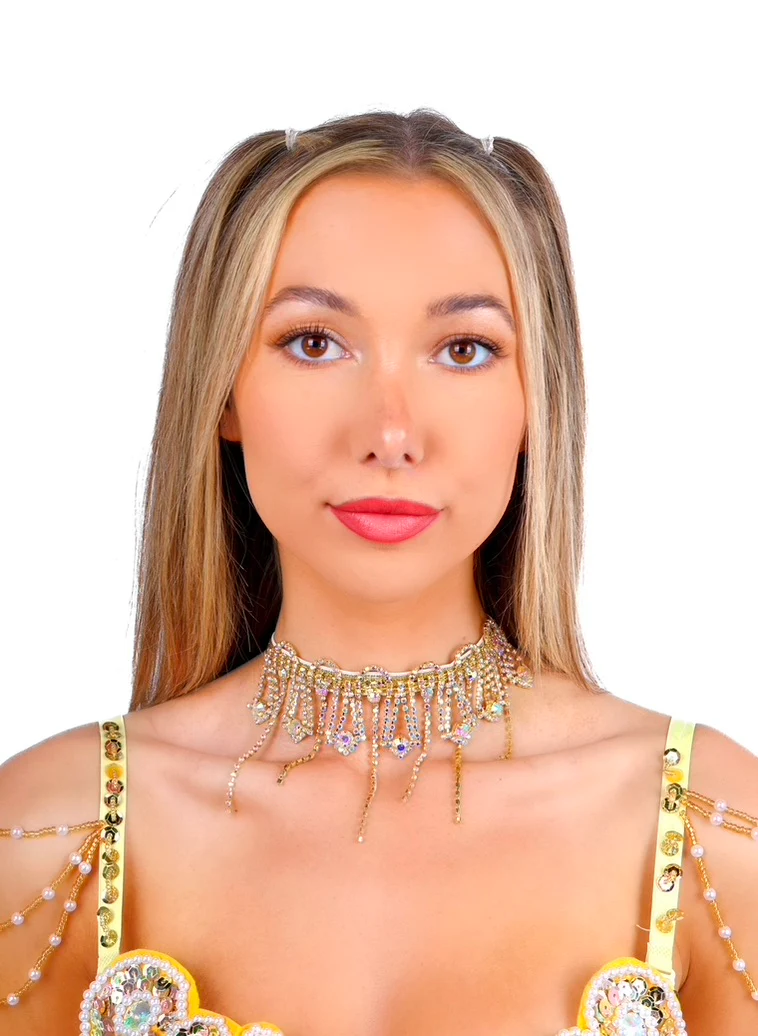 Gold Empress Rhinestone Necklace - Image 2