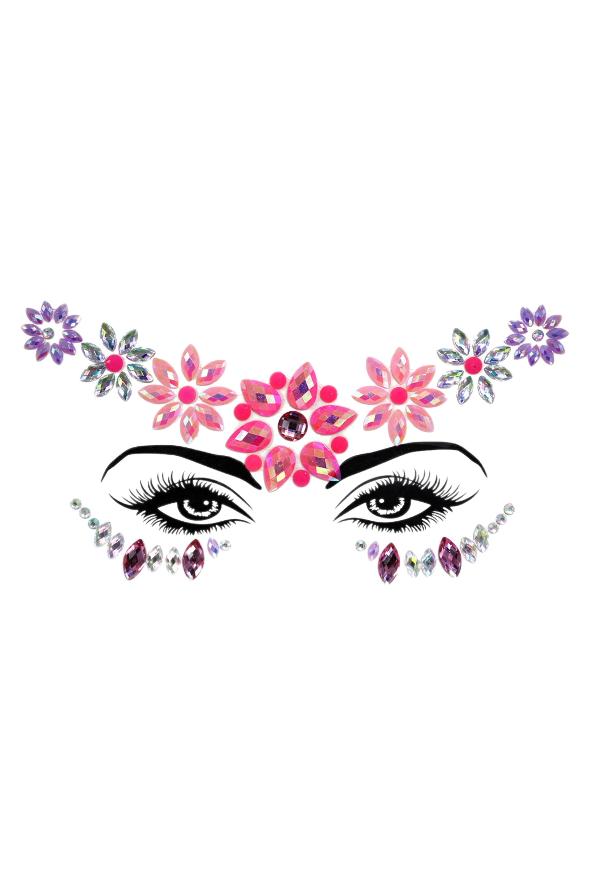 Pink Daisy Rhinestone Crystal Face Jewels - Image 2