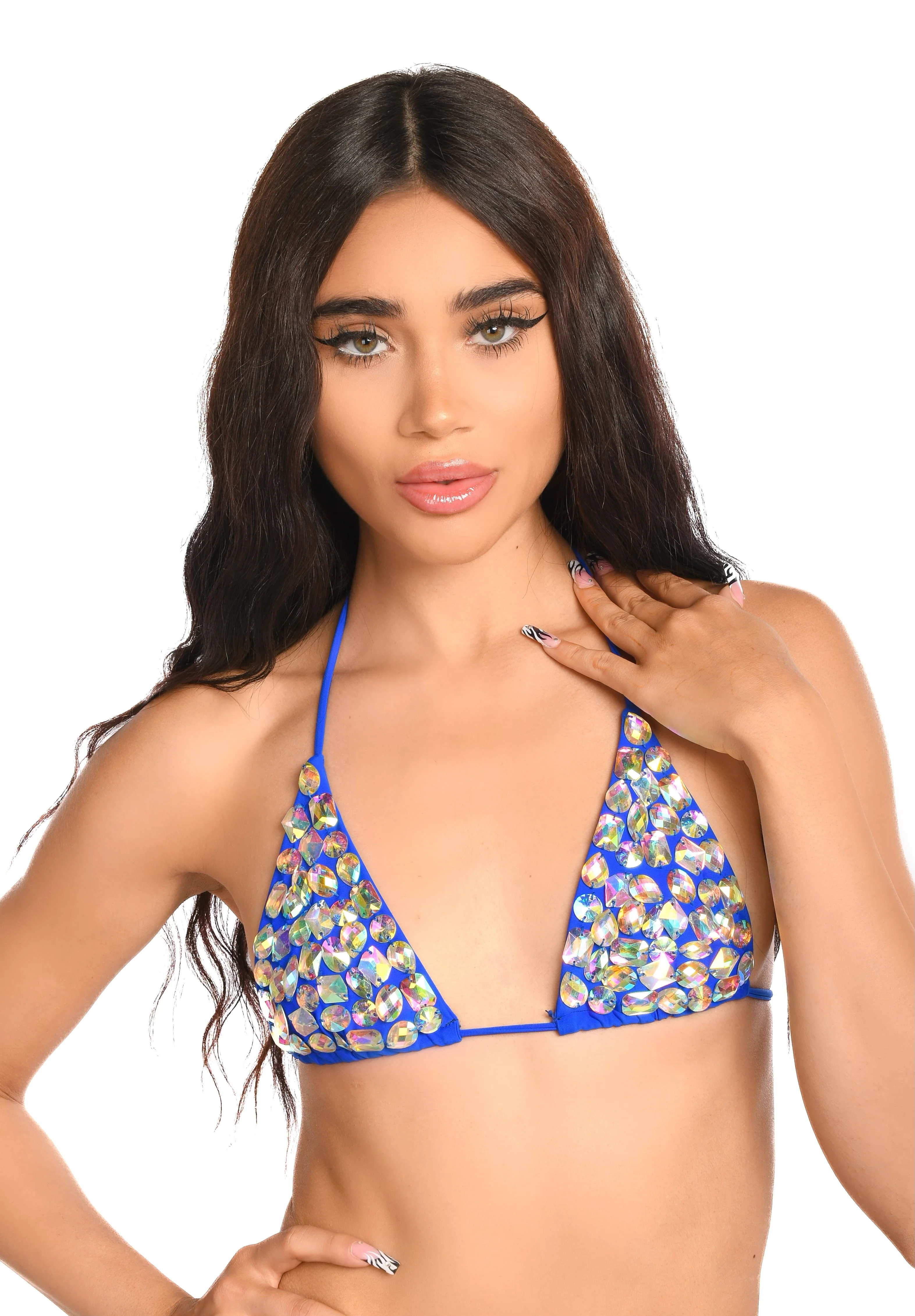 Royal Blue Rhinestone Top - Image 2