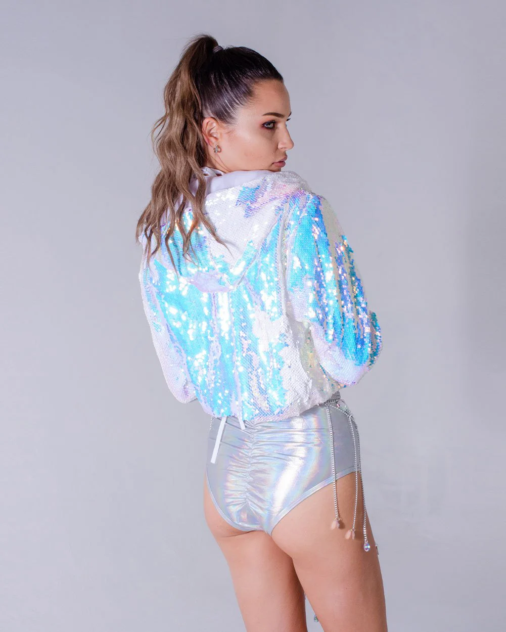 Sequin Cropped Jacket - Frozen - Image 6