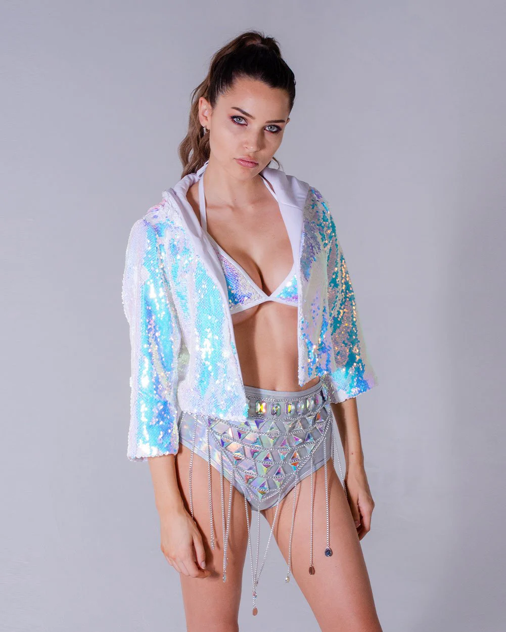 Sequin Cropped Jacket - Frozen - Image 7