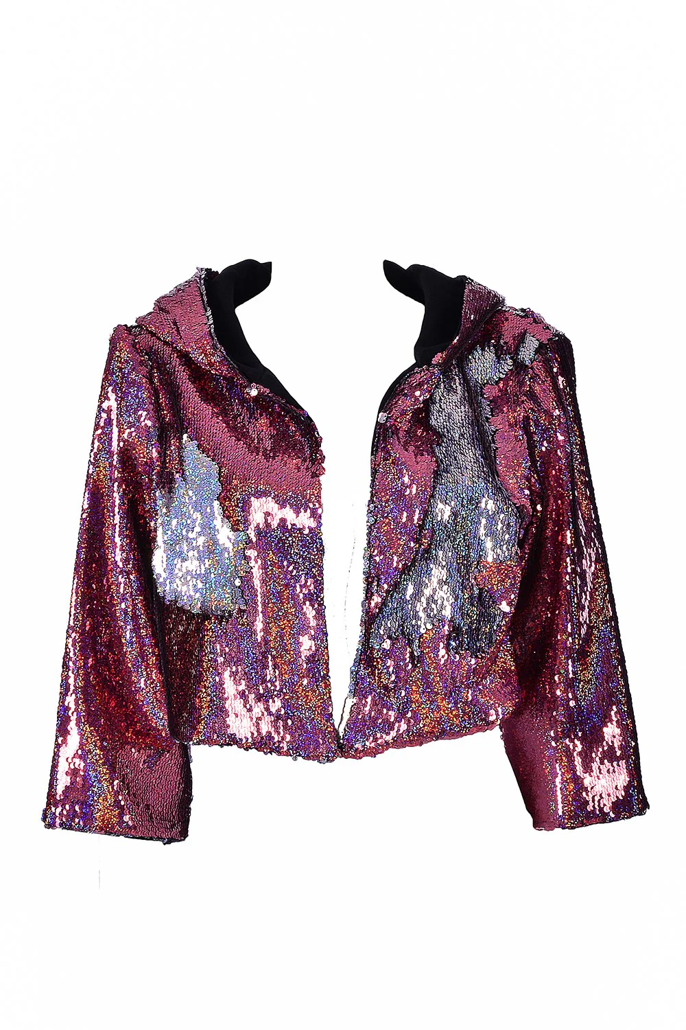 Sequin Cropped Jacket - Pink Stars - Image 12