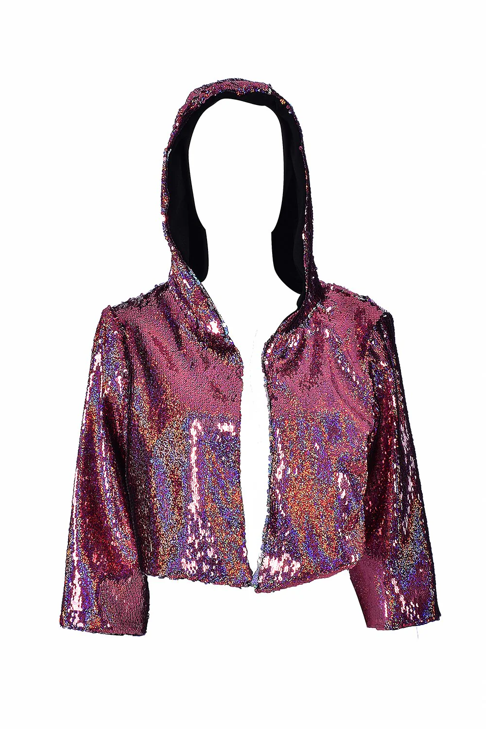 Sequin Cropped Jacket - Pink Stars - Image 6