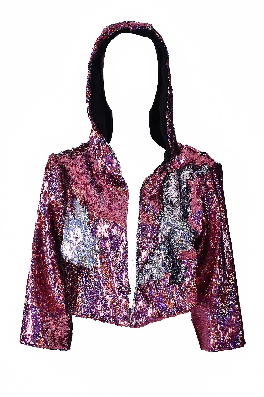 Sequin Cropped Jacket - Pink Stars - Image 9