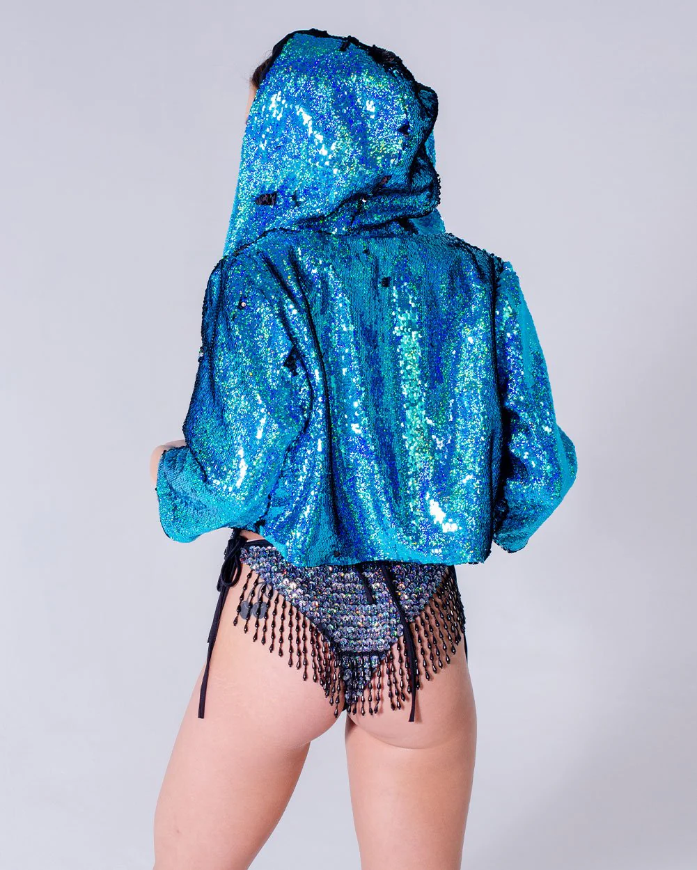 Sequin Cropped Jacket - Skywalker - Image 5