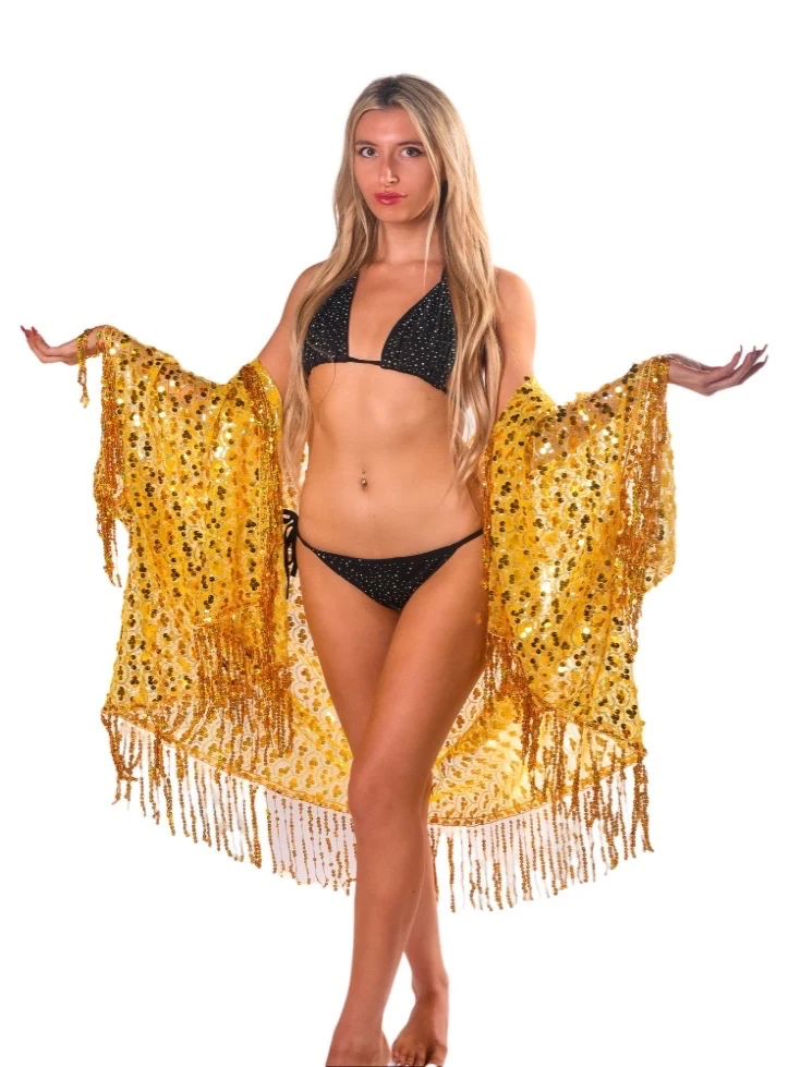 Sequin Tassel Kimono- Gold Treasure - Image 6