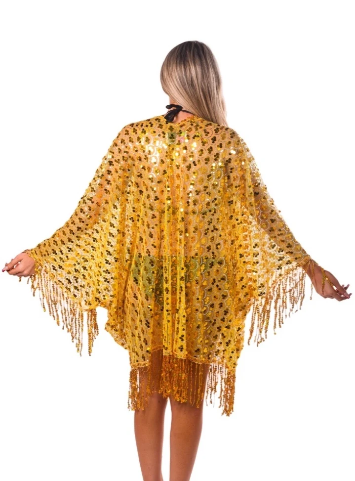 Sequin Tassel Kimono- Gold Treasure - Image 9