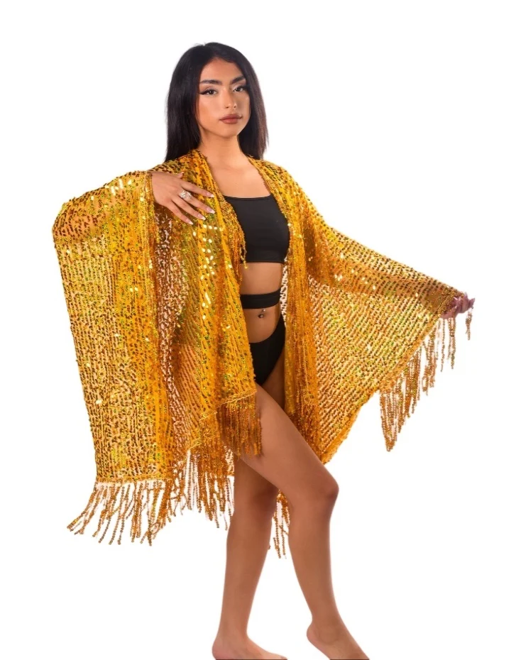 Sequin Tassel Kimono- Sunshine - Image 5