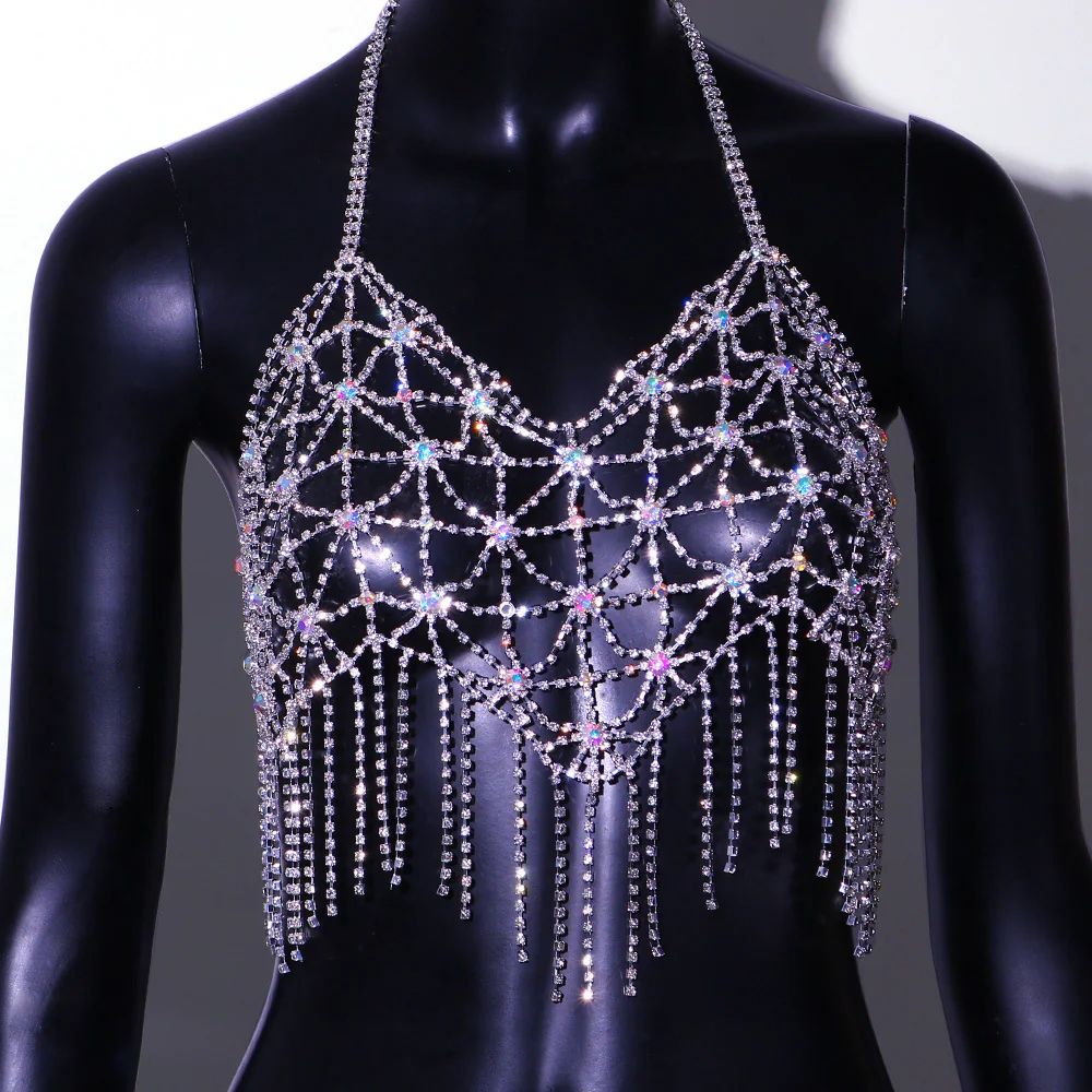 Silver AB Rhinestone Statement Top - Image 6