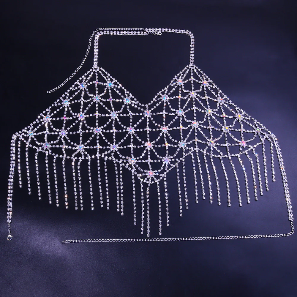 Silver AB Rhinestone Statement Top - Image 8
