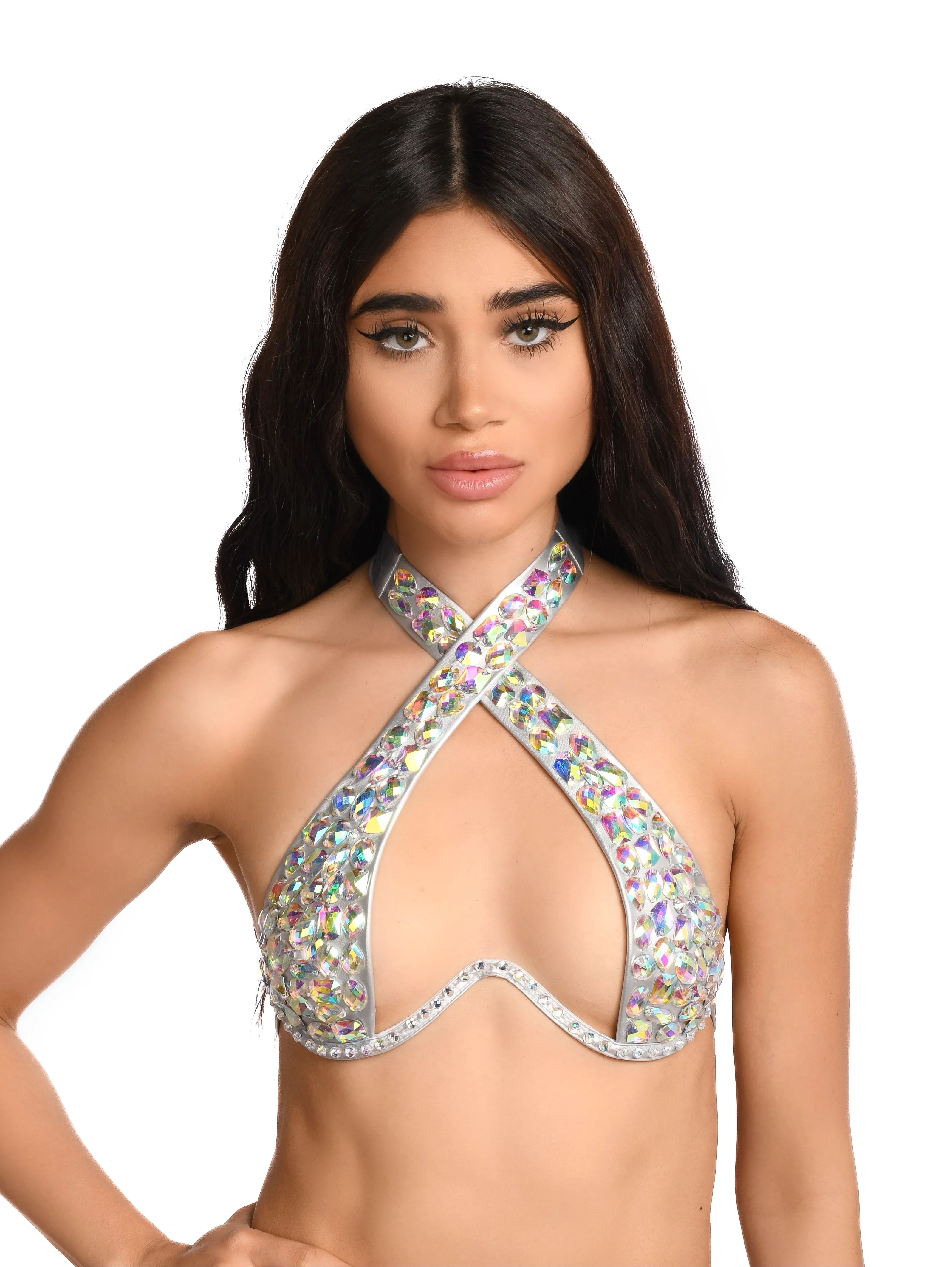Silver Rhinestone Cross Top - Image 3
