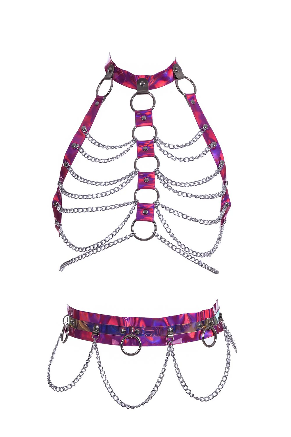Space Hologram Harness Set - Rose Pink (2 Pcs) - Image 3