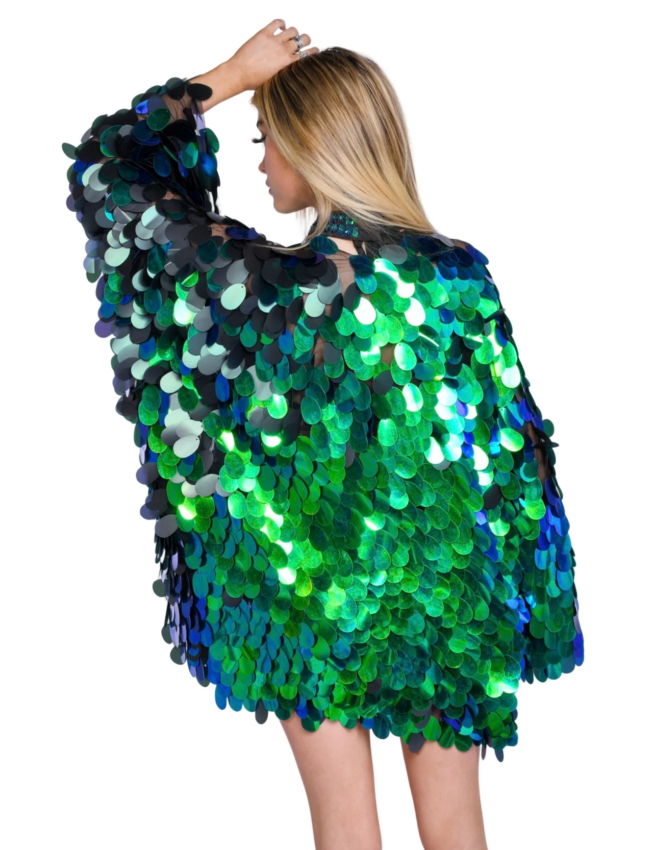 Specialty Sequin Kimono- Peacock - Image 7