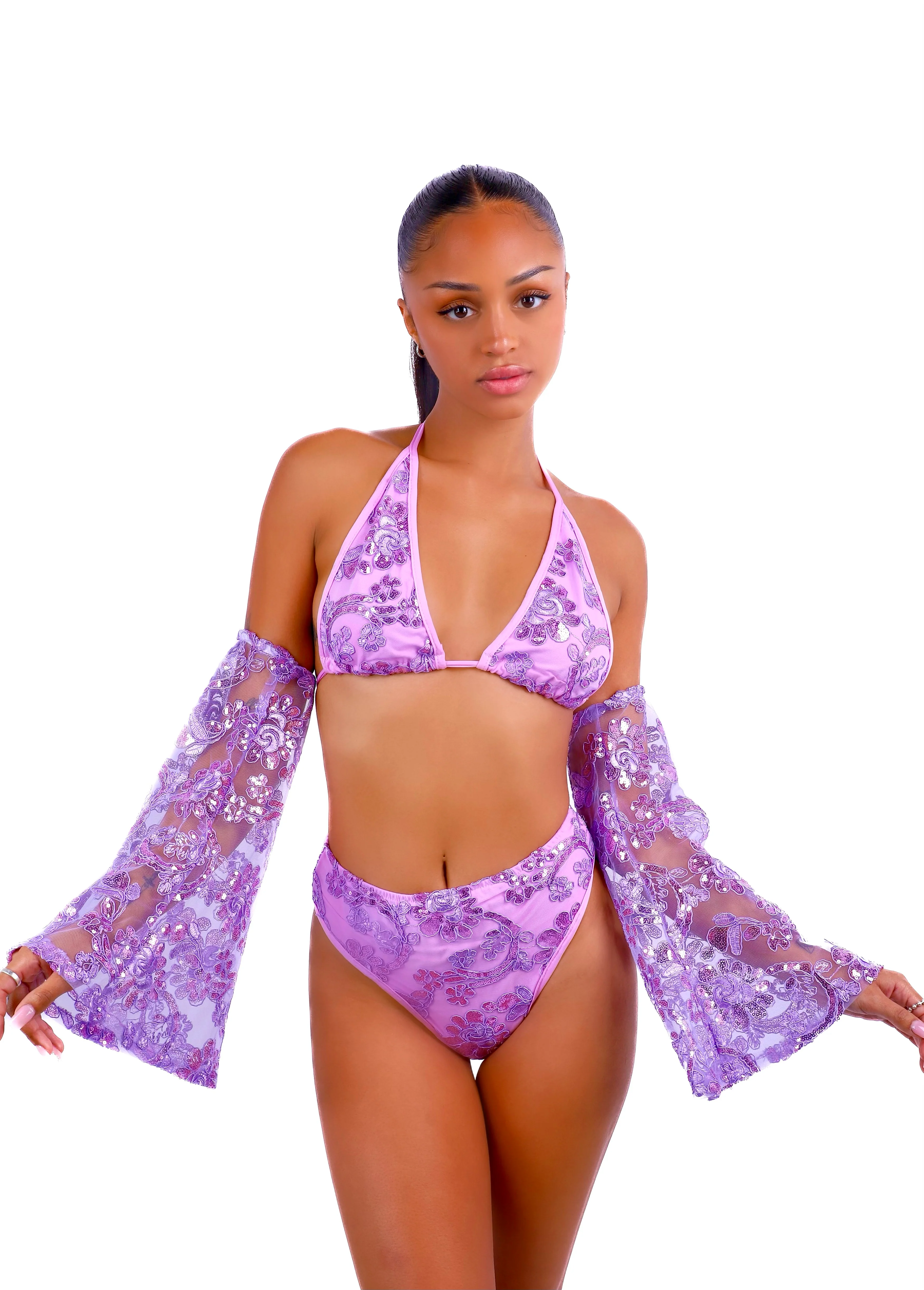 Lilac Fantasy Fairy Blossom Arm Sleeves - Image 2