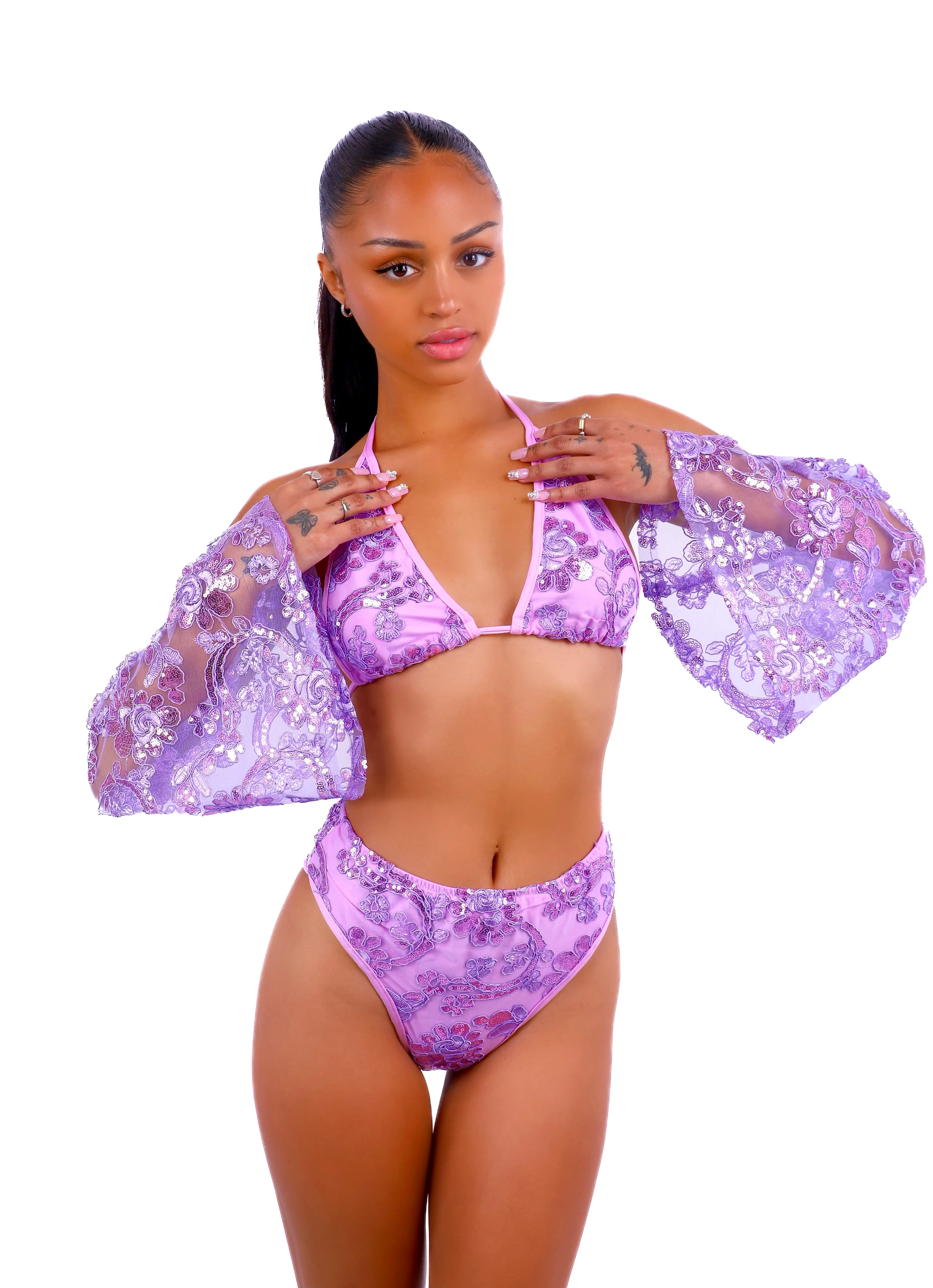 Lilac Fantasy Fairy Blossom Arm Sleeves - Image 3