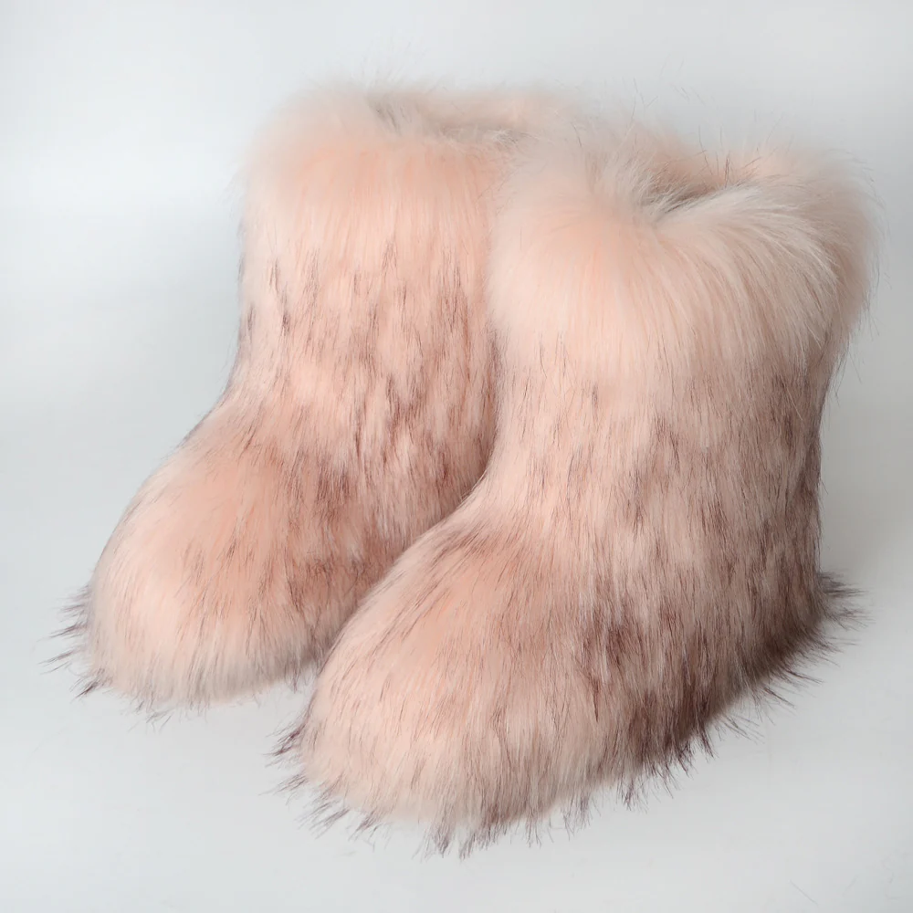 Vanilla Bear Fuzzy Boots